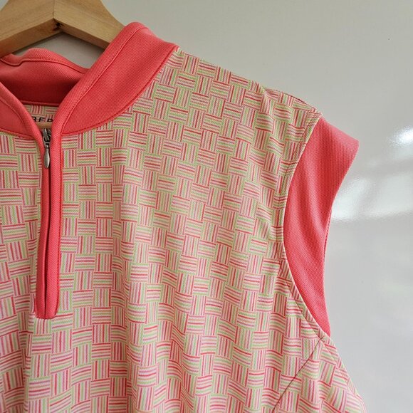 Bermuda Sands Women XL UPF 50+ Lyric Strawberry Sleeveless Golf Dress Pink Green - Picture 9 of 15